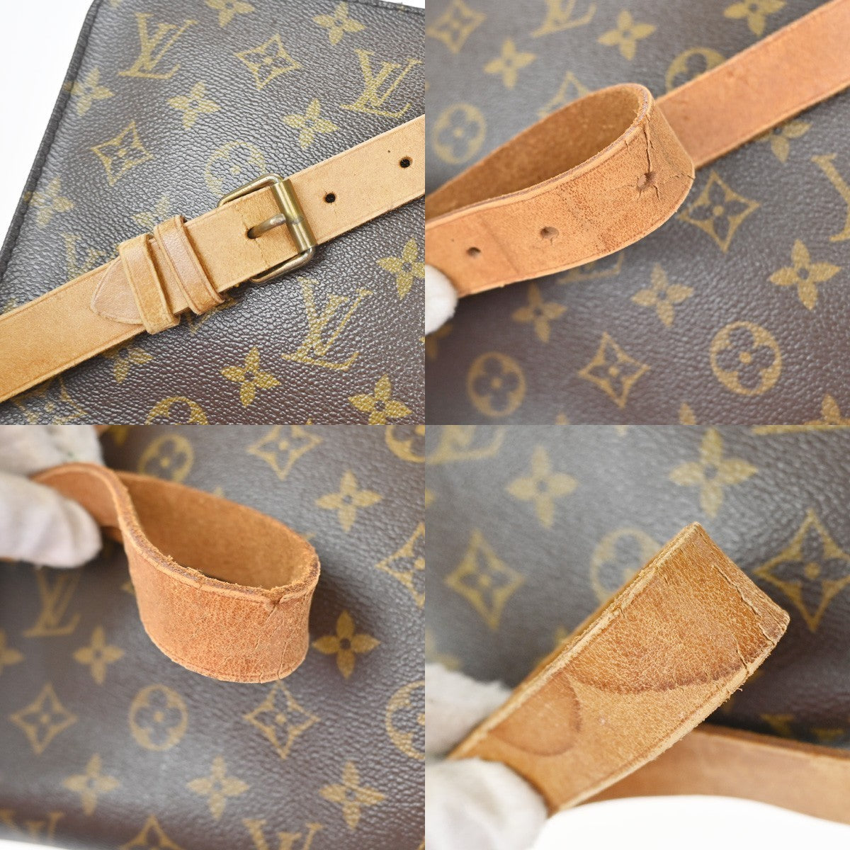 LOUIS VUITTON Cartouchiere MM Shoulder Bag Monogram Leather Brown M51253 32YH991