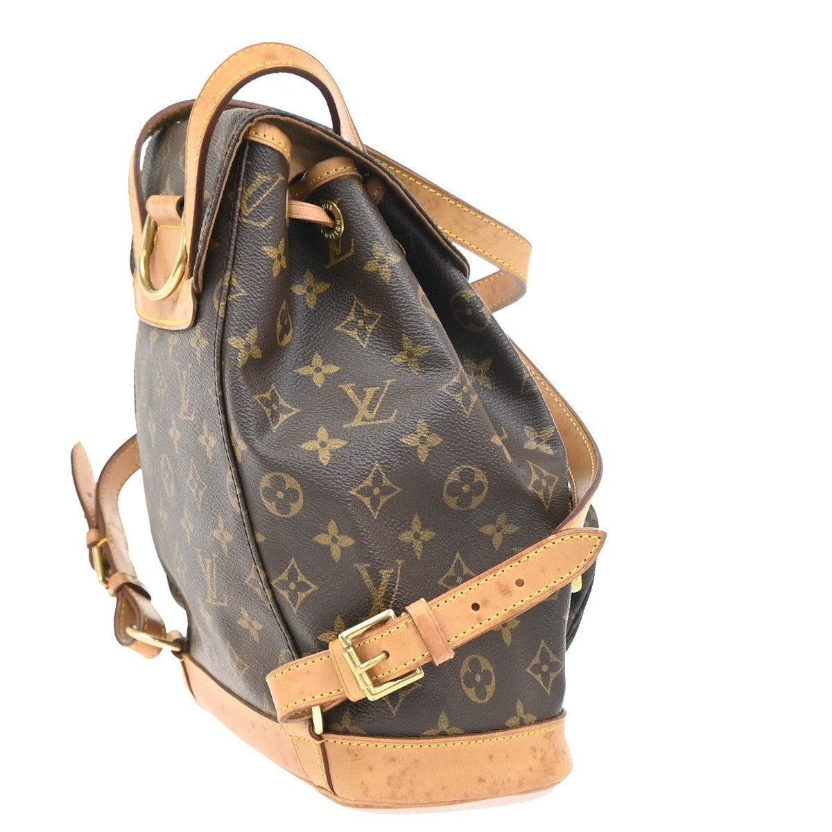 LOUIS VUITTON Montsouris MM Backpack Bag Monogram Leather Brown M51136 77AA208