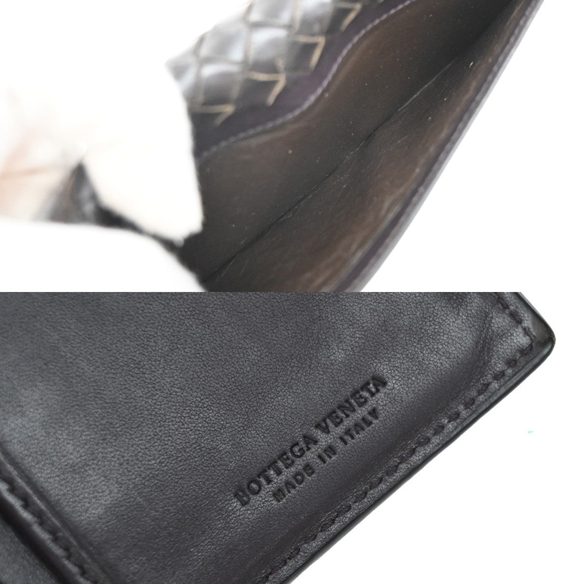 BOTTEGA VENETA Logo Intrecciato Long Bifold Wallet Leather Brown Italy 05EG087