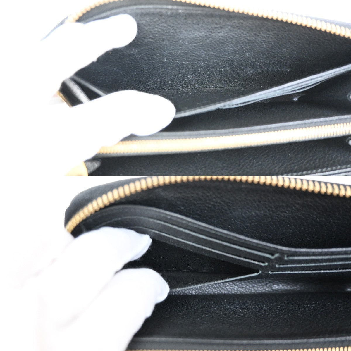 LOUIS VUITTON Zippy Wallet Long Wallet Monogram Empreinte Black M60571 80ZA255