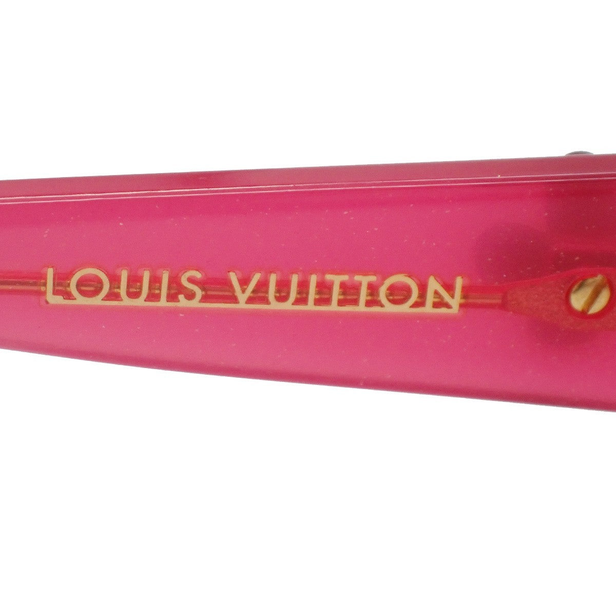 LOUIS VUITTON Sunglasses Eye Wear Metal Plastic Gold RED Italy Z0219E 65KC958