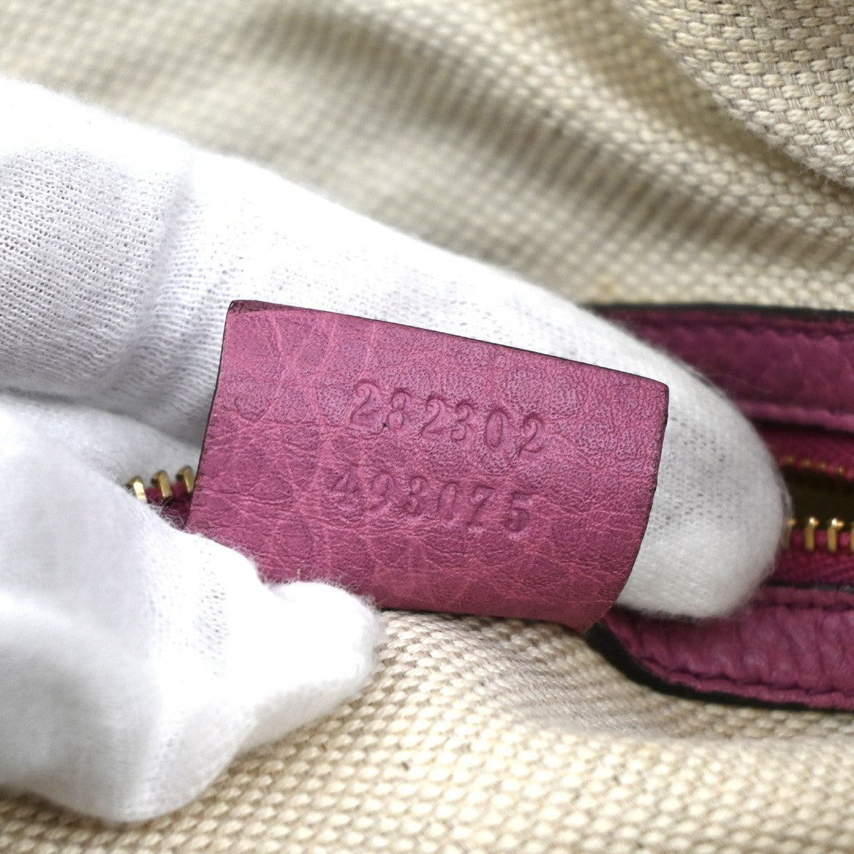 GUCCI GG Logo Soho Boston Hand Bag Tassel Leather Pink GHW Italy 72YJ128