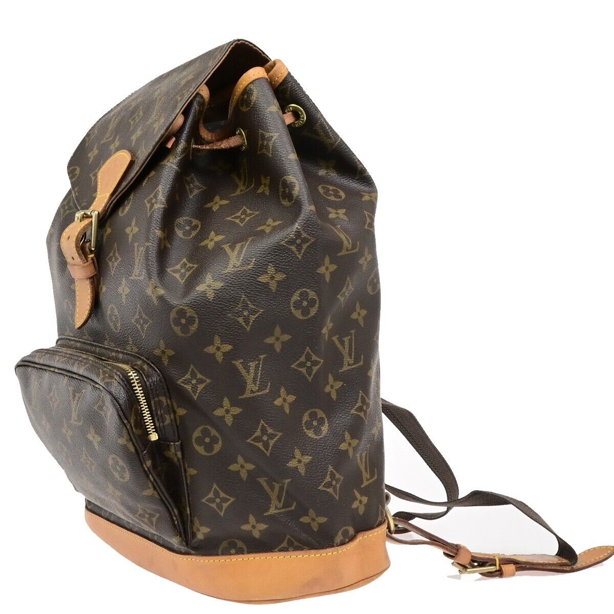 LOUIS VUITTON Montsouris GM Backpack Bag Monogram Leather Brown M51135 15ED904