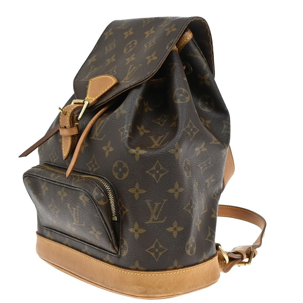 LOUIS VUITTON Montsouris MM Backpack Bag Monogram Leather Brown M51136 97EE233