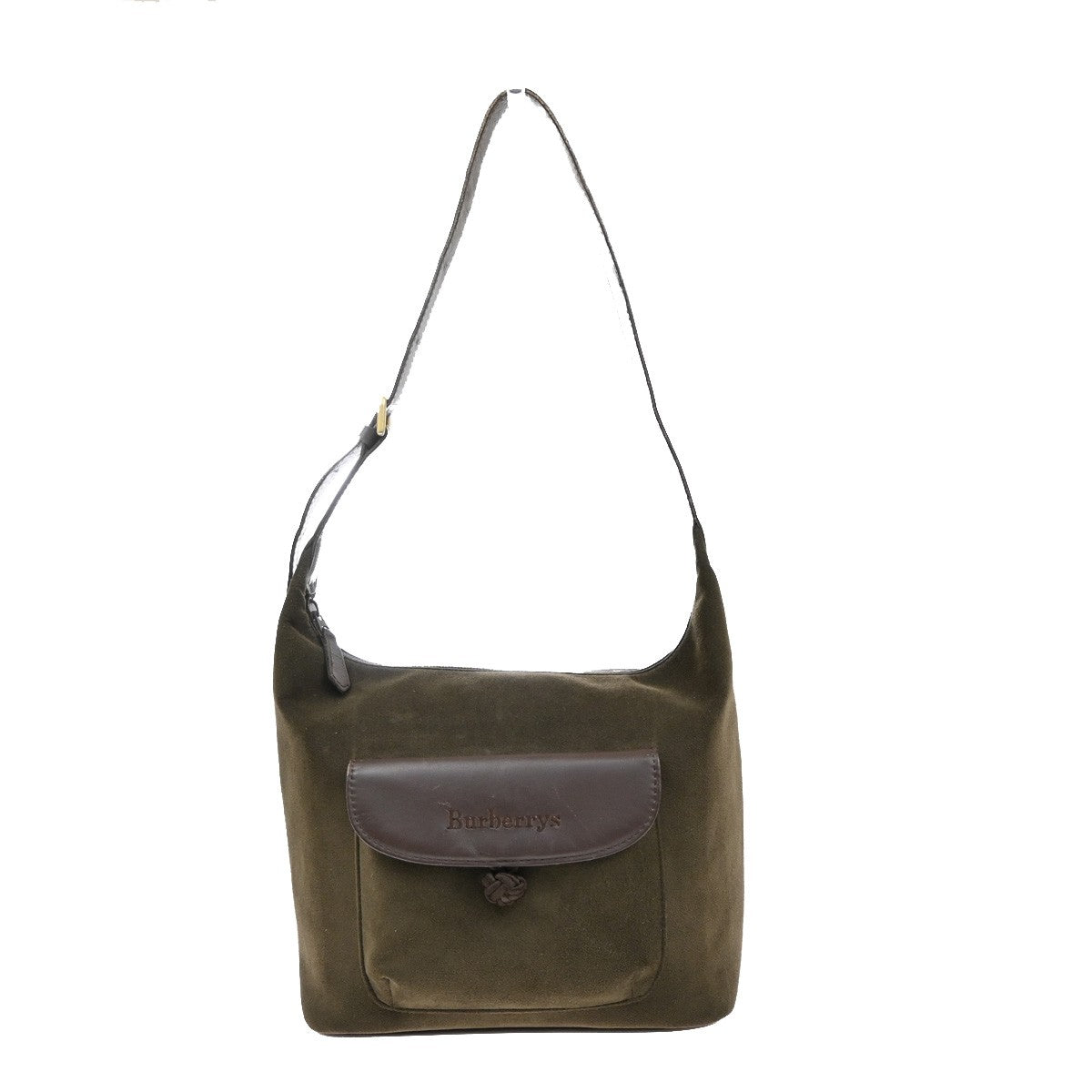 Burberrys Logo Shoulder Bag Nova Check Leather BrownGHW 07YH780