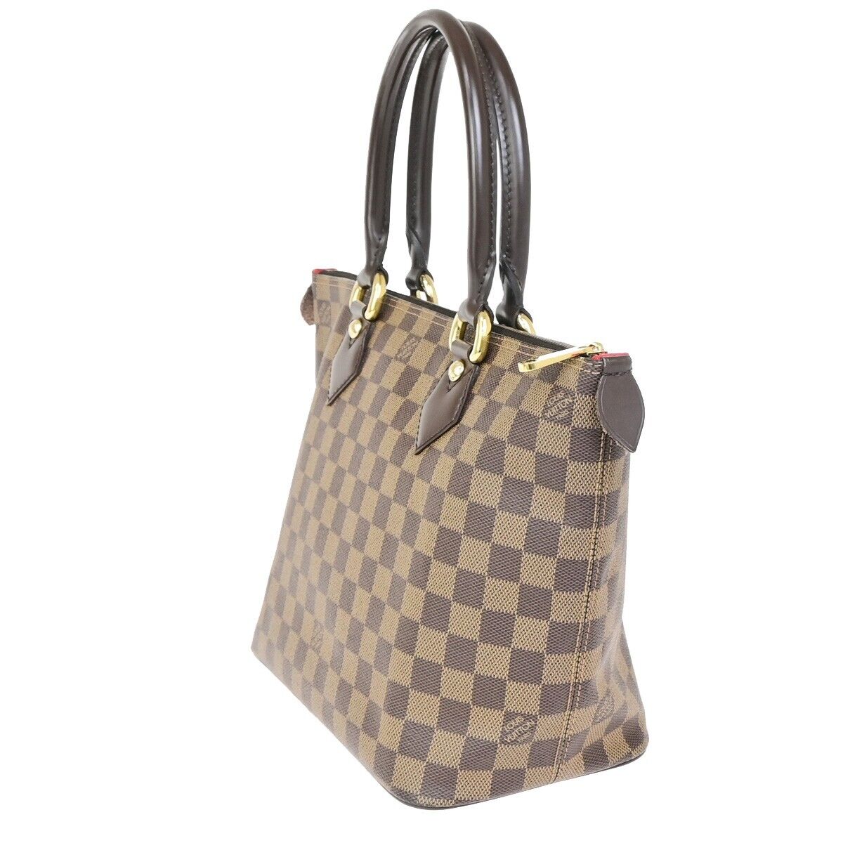 LOUIS VUITTON Saleya PM Hand Bag Damier Ebene Leather Brown N51183 52FB181