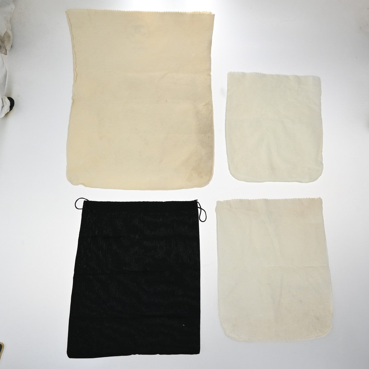 CHANEL Logo 10 Set Drawstring Dust Bag Canvas Cotton Flannel BK WE 60EF976