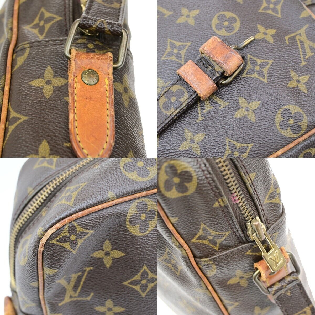 LOUIS VUITTON Logo Danube MM Shoulder Bag Monogram Leather Brown M45264 04EE003
