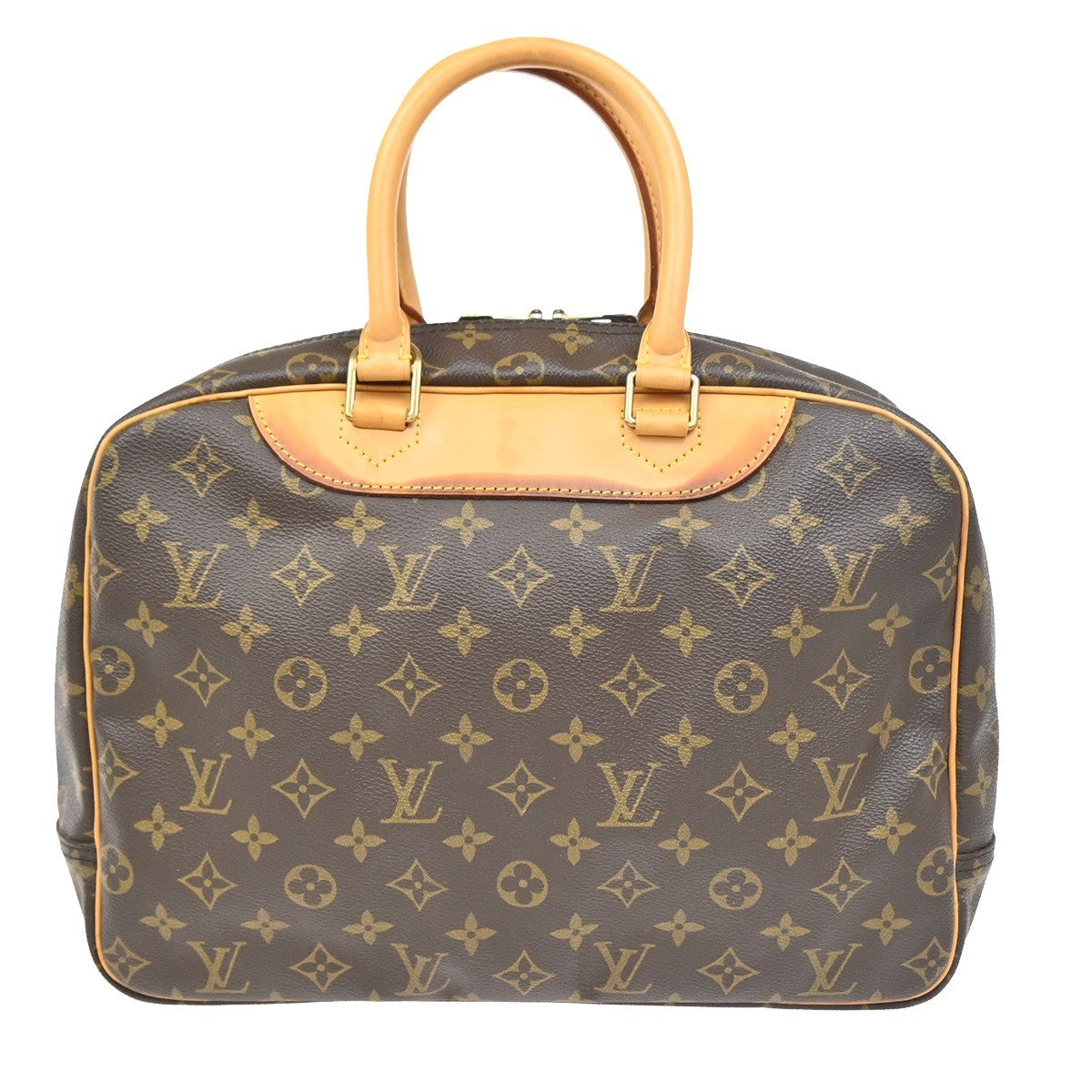 LOUIS VUITTON LV Logo Deauville Hand Bag Monogram Leather Brown M47270 73ZA272