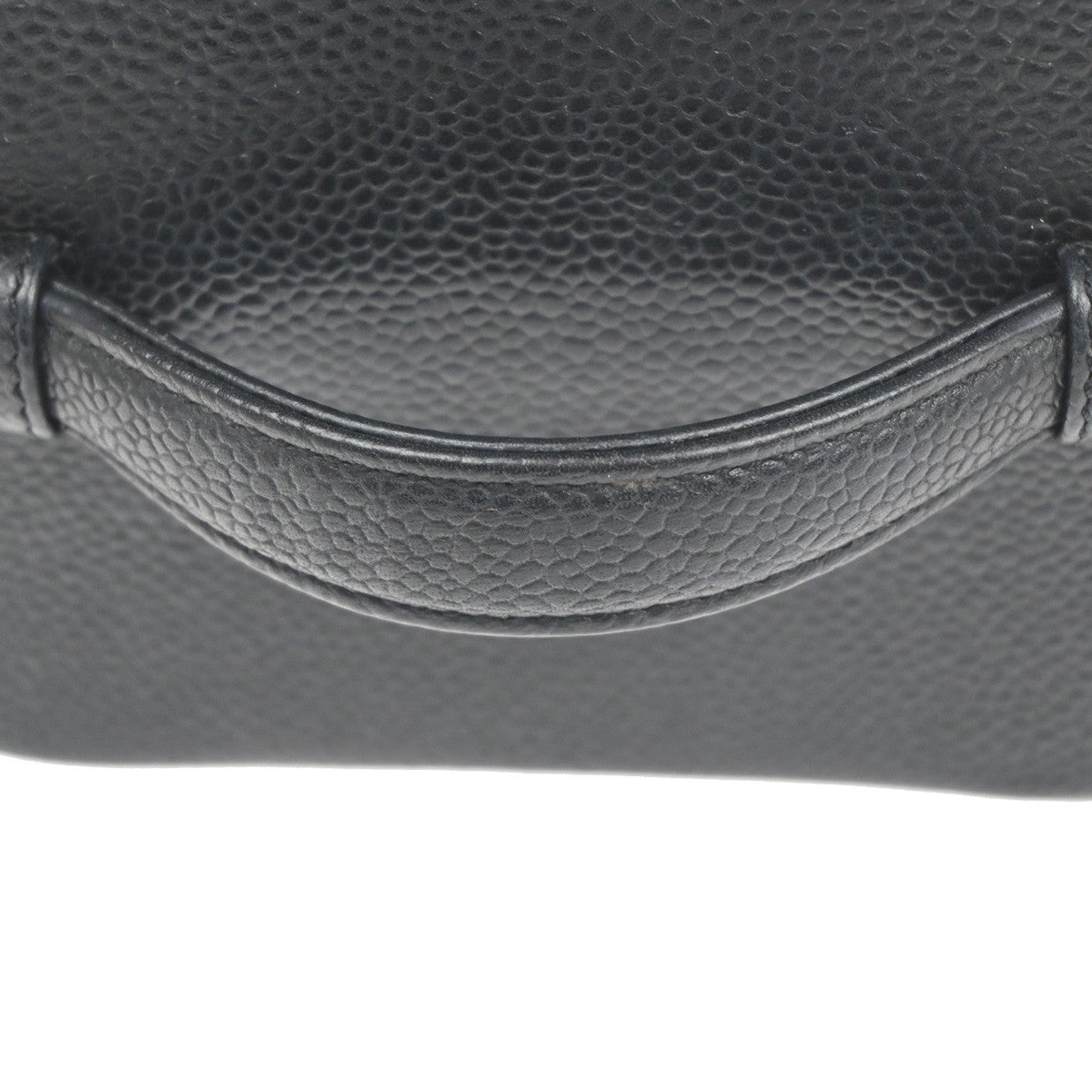 CHANEL CC Logo Vanity Hand Bag Grained Calfskin Leather Black GHW France 53CA769