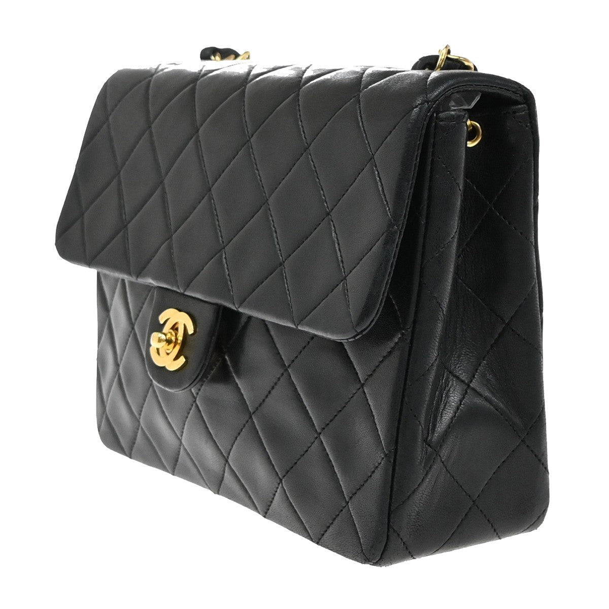 CHANEL CC Mini Matelasse Chain Shoulder Bag Leather Black GHW Vintage 321RF614