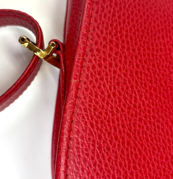 Cartier Must Line Flap Shoulder Crossbody Bag Leather Red GHW Italy 35MA116