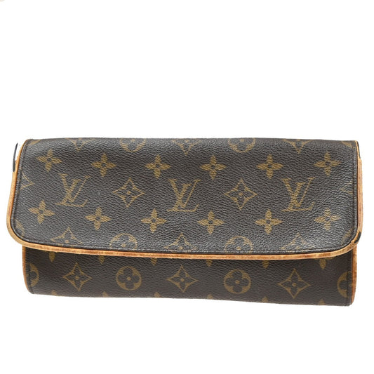 35.Live LOUIS VUITTON Pochette Twin GM  Clutch Bag Monogram Brown M51852 01SA038