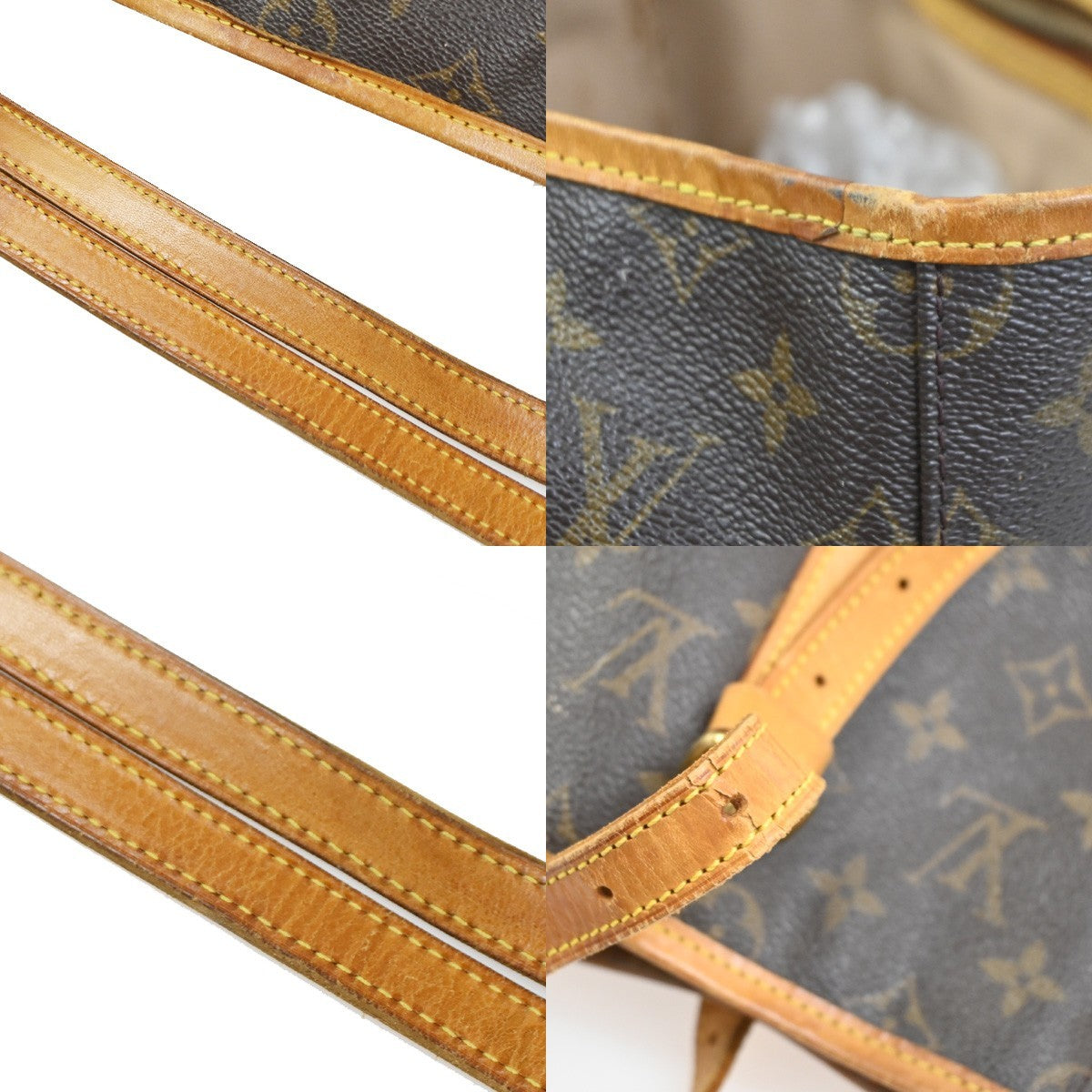 OUIS VUITTON BUCKET GM Shoulder Tote Bag Monogram Leather Brown M42236 65SA056