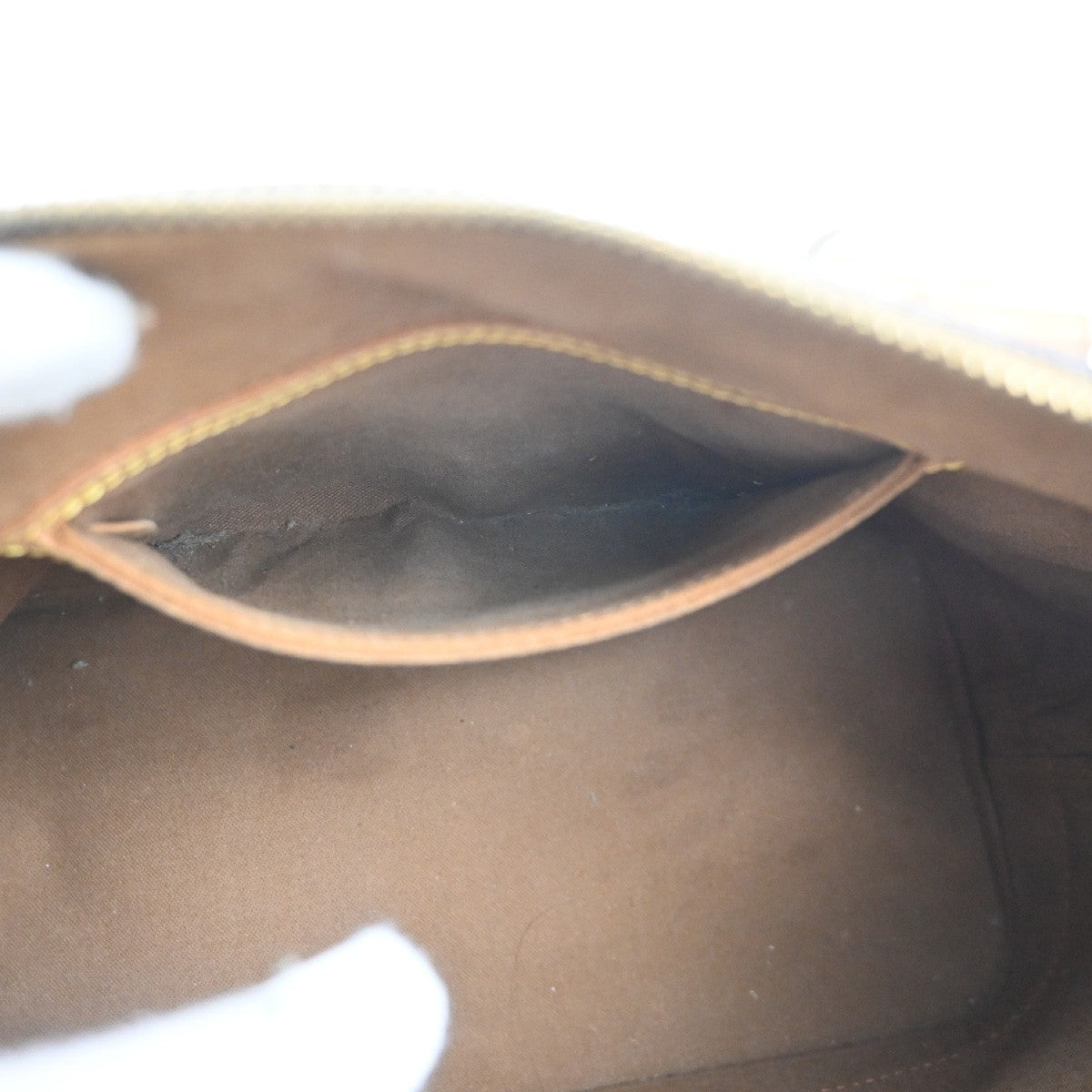 LOUIS VUITTON LV Logo Alma Hand Bag Monogram Leather Brown France M51130 30MA452