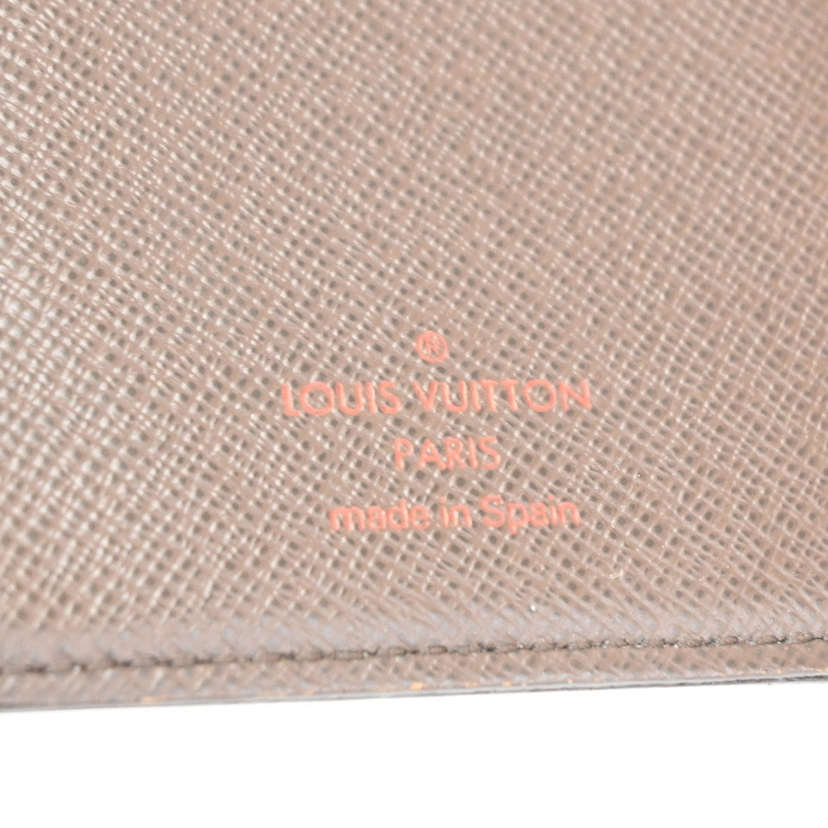 LOUIS VUITTON Agenda Poche Cover Damier Ebene Leather Brown Spain R20703 66KC966