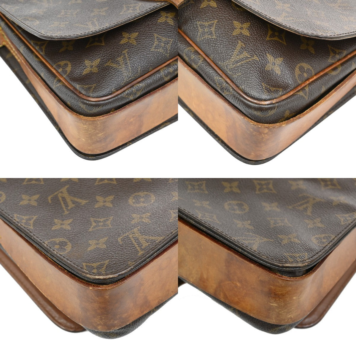 LOUIS VUITTON Cartouchiere GM Shoulder Bag Monogram Leather Brown M51252 64KB581
