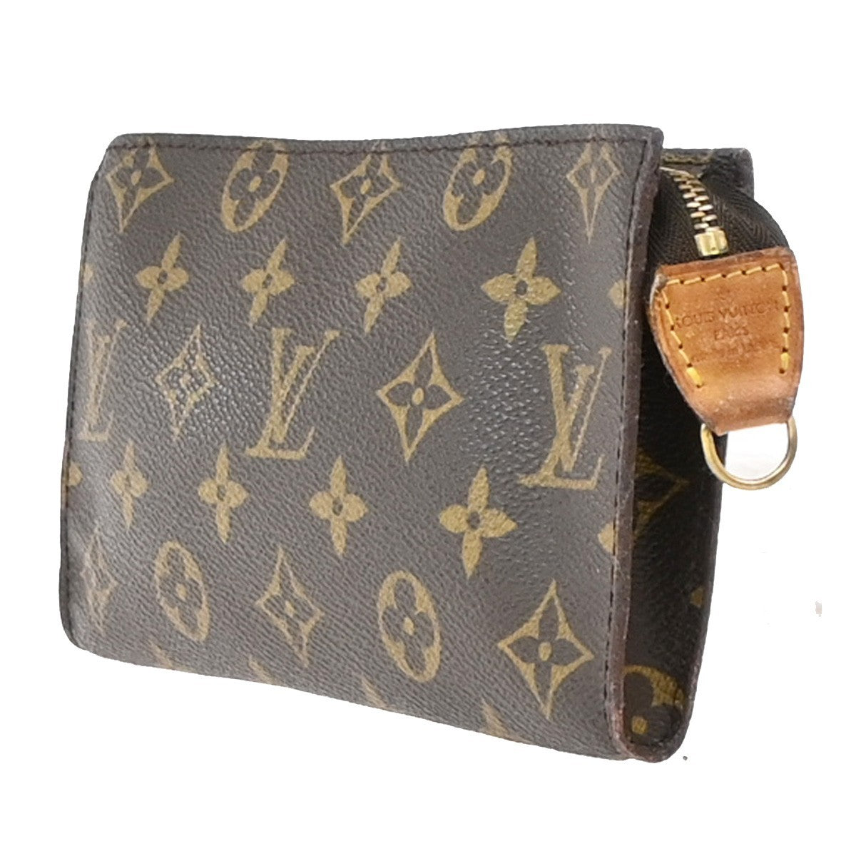 LOUIS VUITTON LV Logo Bucket GM Pouch Bag Monogram Leather Brown GHW 05PA020
