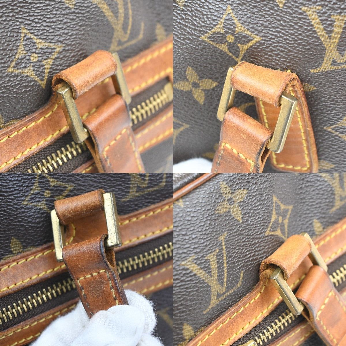 LOUIS VUITTON LV Logo Cite GM Shoulder Bag Monogram Leather Brown M51181 86MA527
