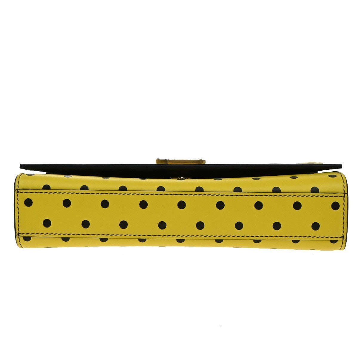 SAINT LAURENT YSL 2Way Dot Chain Shoulder Clutch Bag Yellow Black GHW 45RF959
