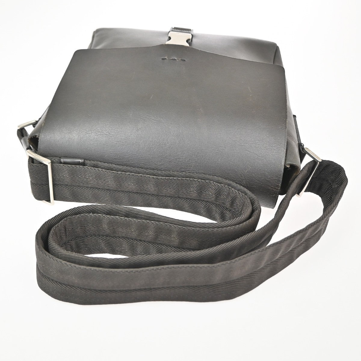PRADA MILANO Messenger Shoulder Bag Canvas Leather Brown SHW  Italy 68TA661