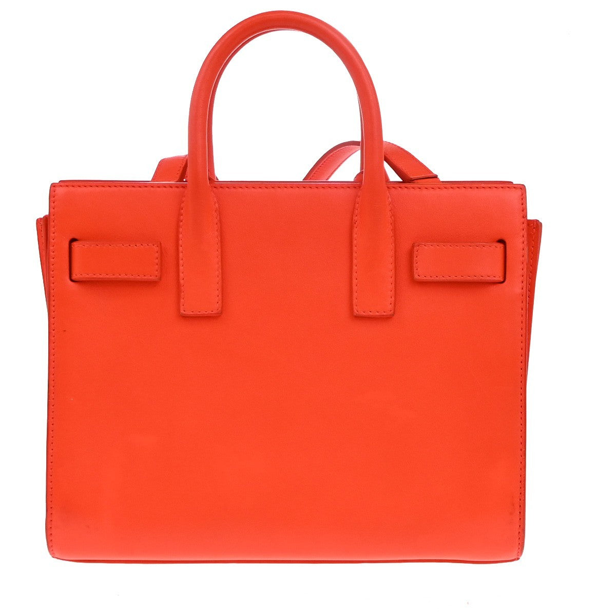 SAINT LAURENT 2 Way Sac de Jour Shoulder Hand Bag Leather Neon Red Italy 10EG144