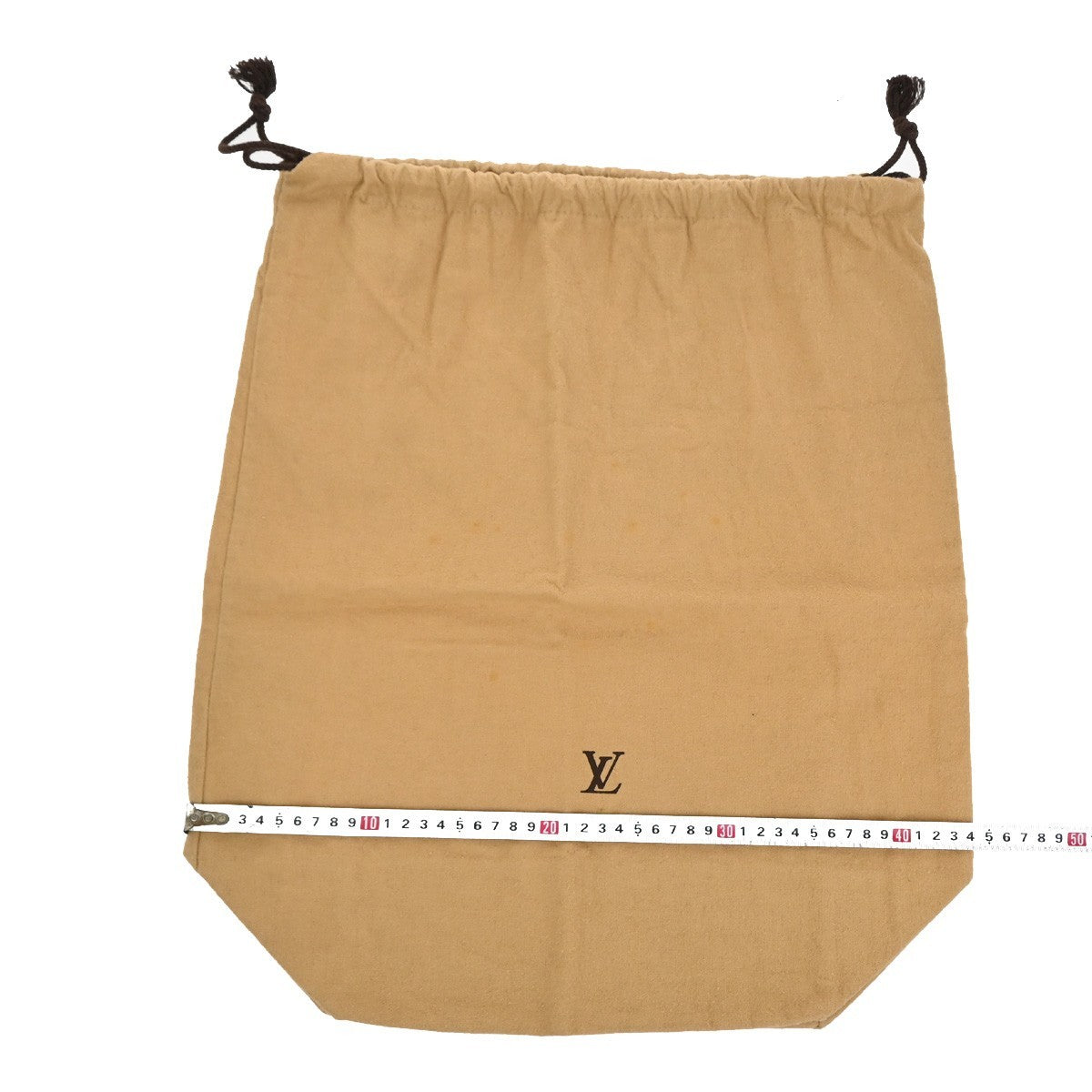 LOUIS VUITTON Logo 10 Set Dust Bag Drawstring Canvas Cotton Beige Brown 09KP229