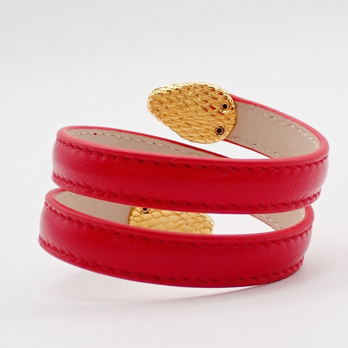 BVLGARI Logo Serpenti Forever Bracelet Red Gold Italy Accessory 33RL217
