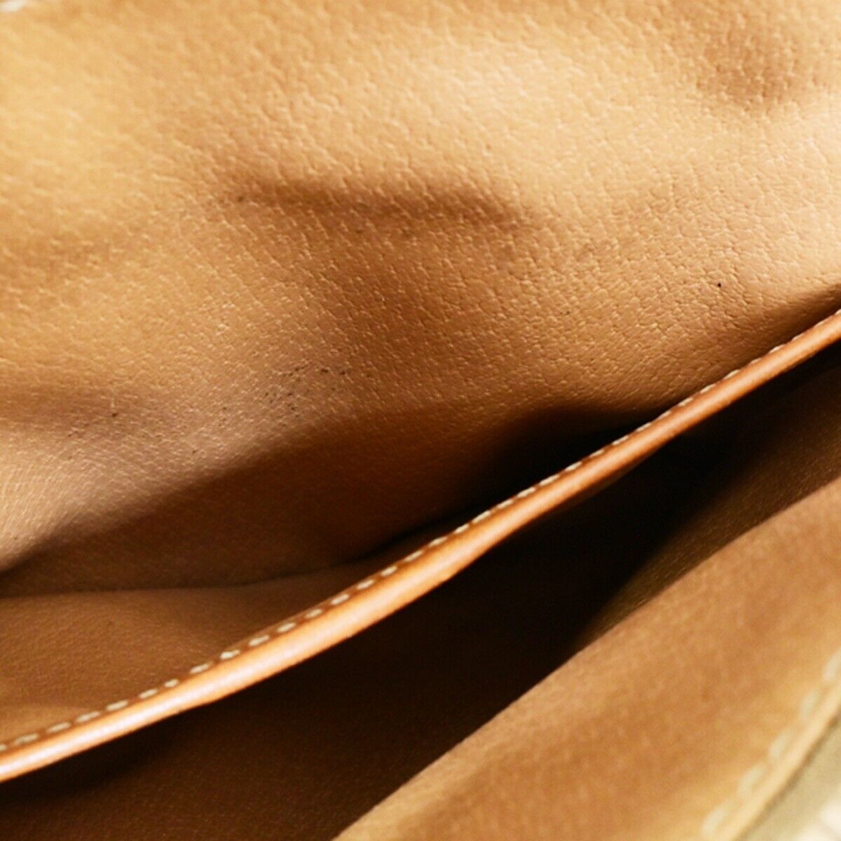 CELINE Logo Macadam Pattern Shoulder Bag PVC Leather Beige Italy 04EB426