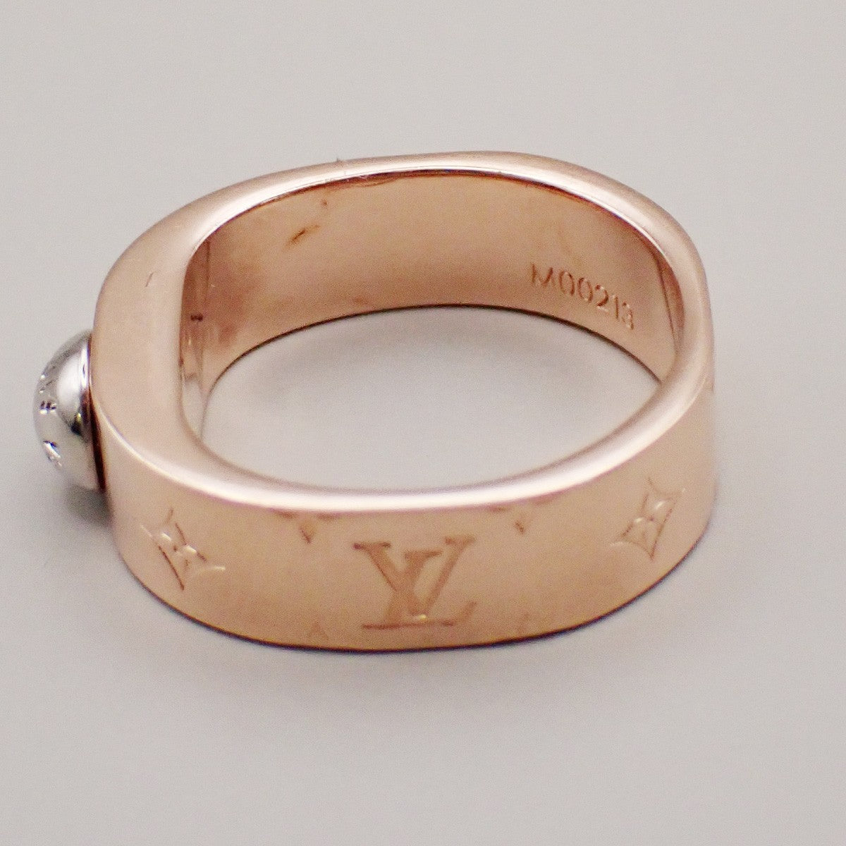 LOUIS VUITTON Nanogram Ring Size S Gold Silver M00213 Italy Accessory 30RF611