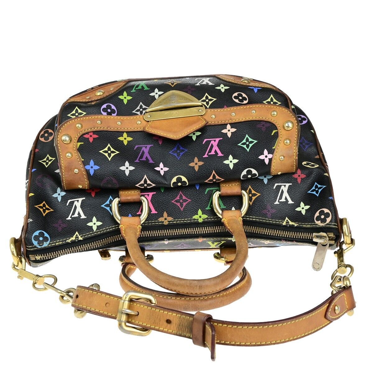 LOUIS VUITTON Rita Chain Hand Bag Monogram Multi Leather Black M40126 90ED327