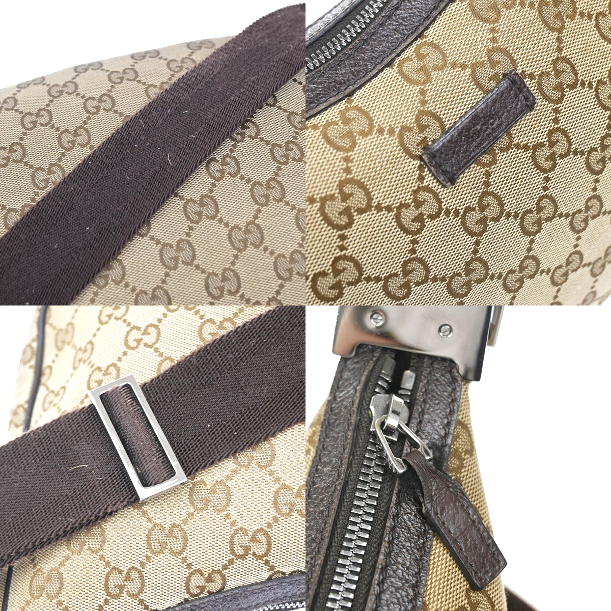 GUCCI Logo GG Pattern Crossbody Shoulder Bag Canavs Leather BN SHW Italy 70YJ143