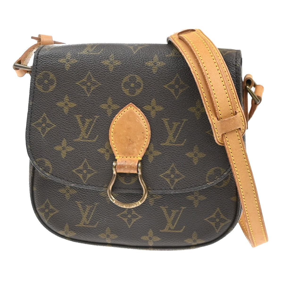 LOUIS VUITTON Saint Cloud MM Shoulder Bag Monogram Leather Brown M51243 31MA461