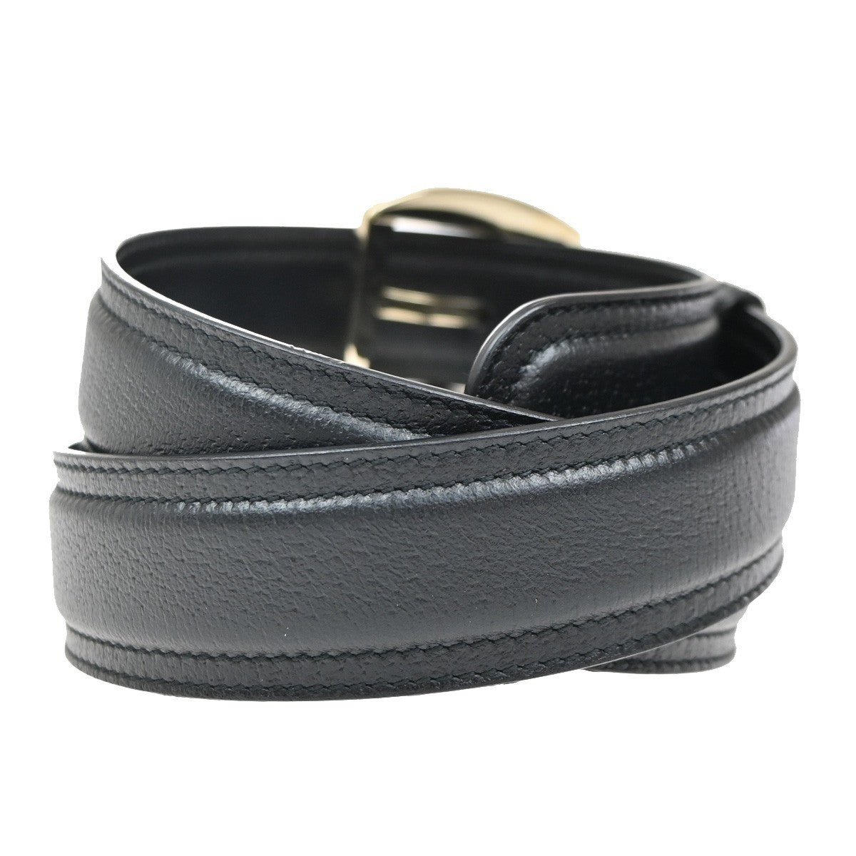 GUCCI  Logo Belt 80/32 35mm Leather Black GHW Italy 68TA242
