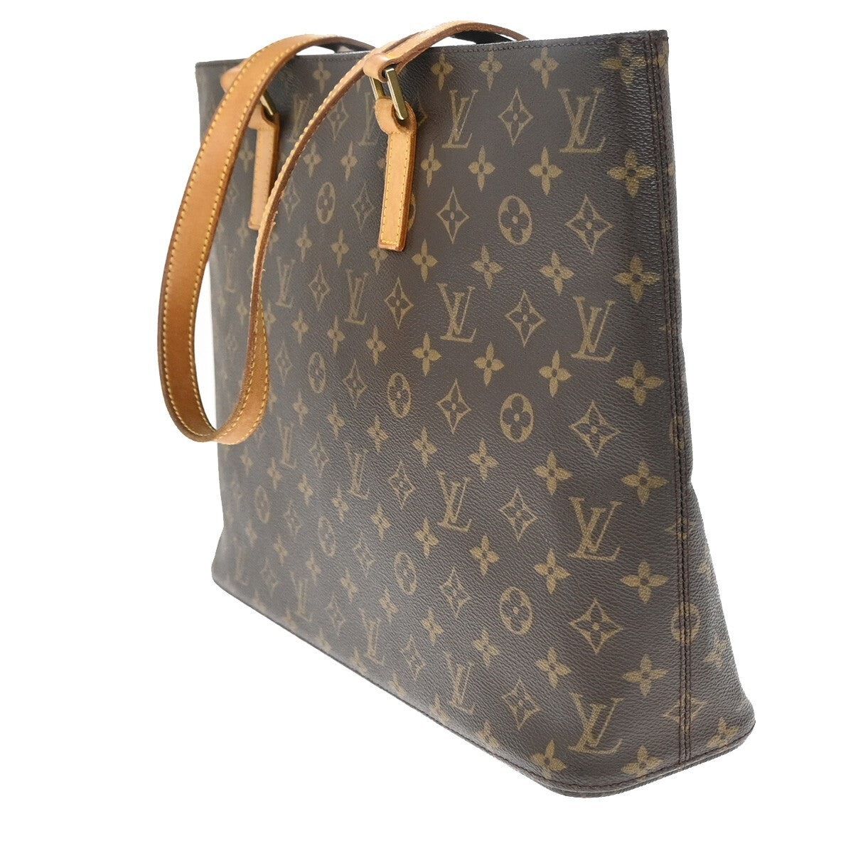 LOUIS VUITTON Logo Luco Shoulder Tote Bag Monogram Leather Brown M51155 31EE211