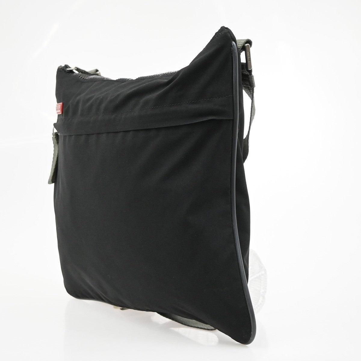 PRADA Logo Sport Crossbody Shoulder Bag Nylon Canvas Black Green SHW 65KD178