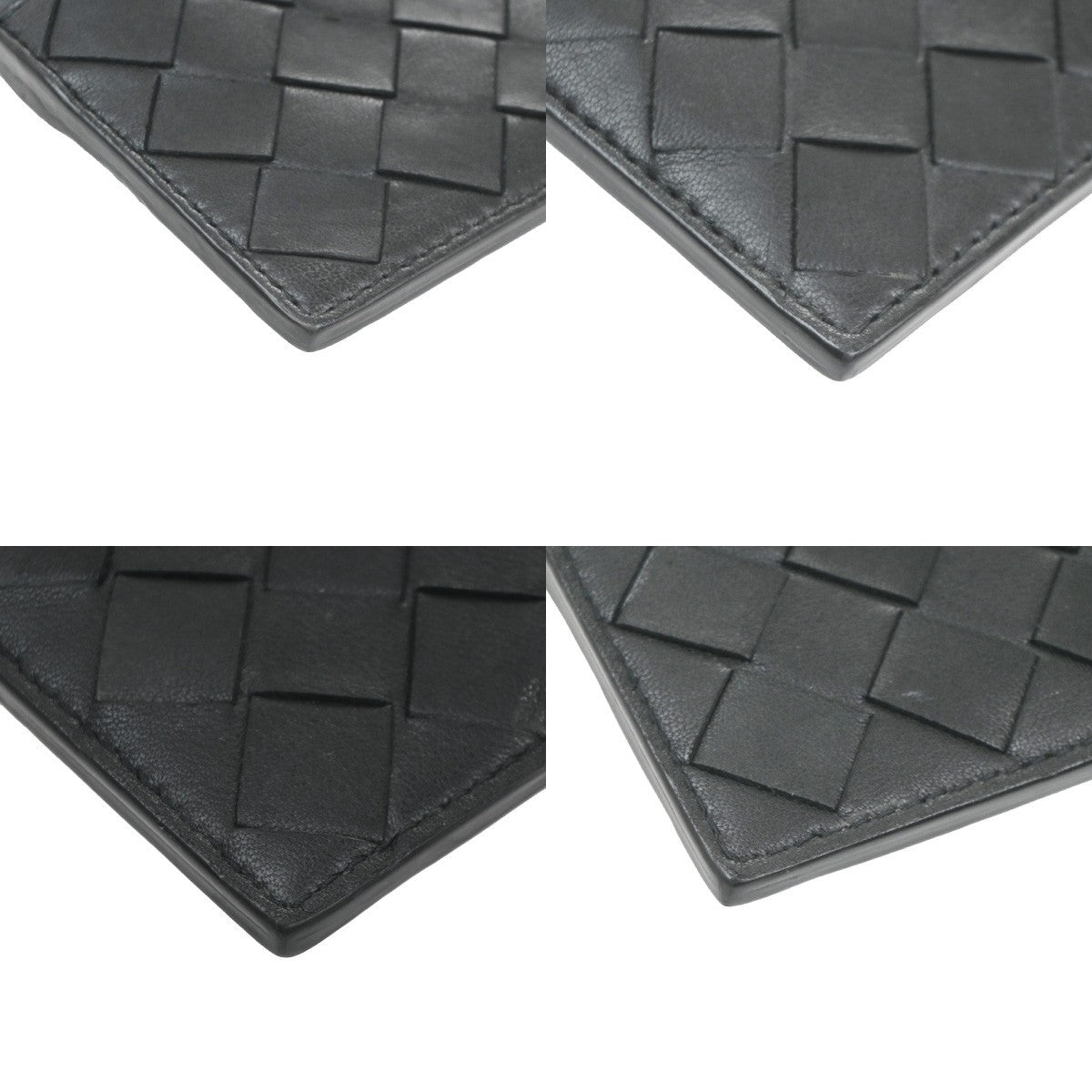 BOTTEGA VENETA Logo Intrecciato Coin Case Wallet Leather Black Italy 65KC669