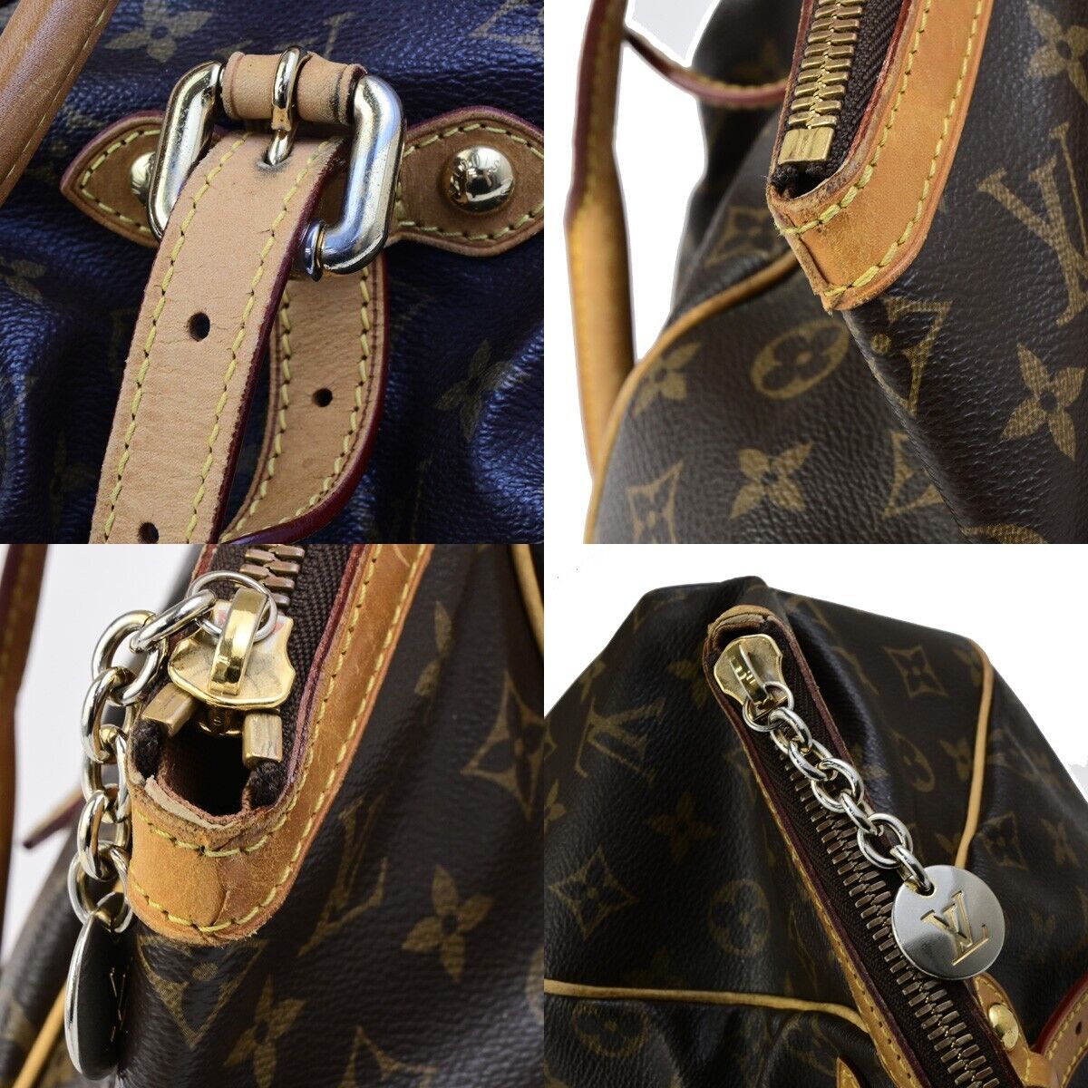 LOUIS VUITTON LV Tivoli GM Shoulder Bag Monogram Leather Brown M40144 34ED314