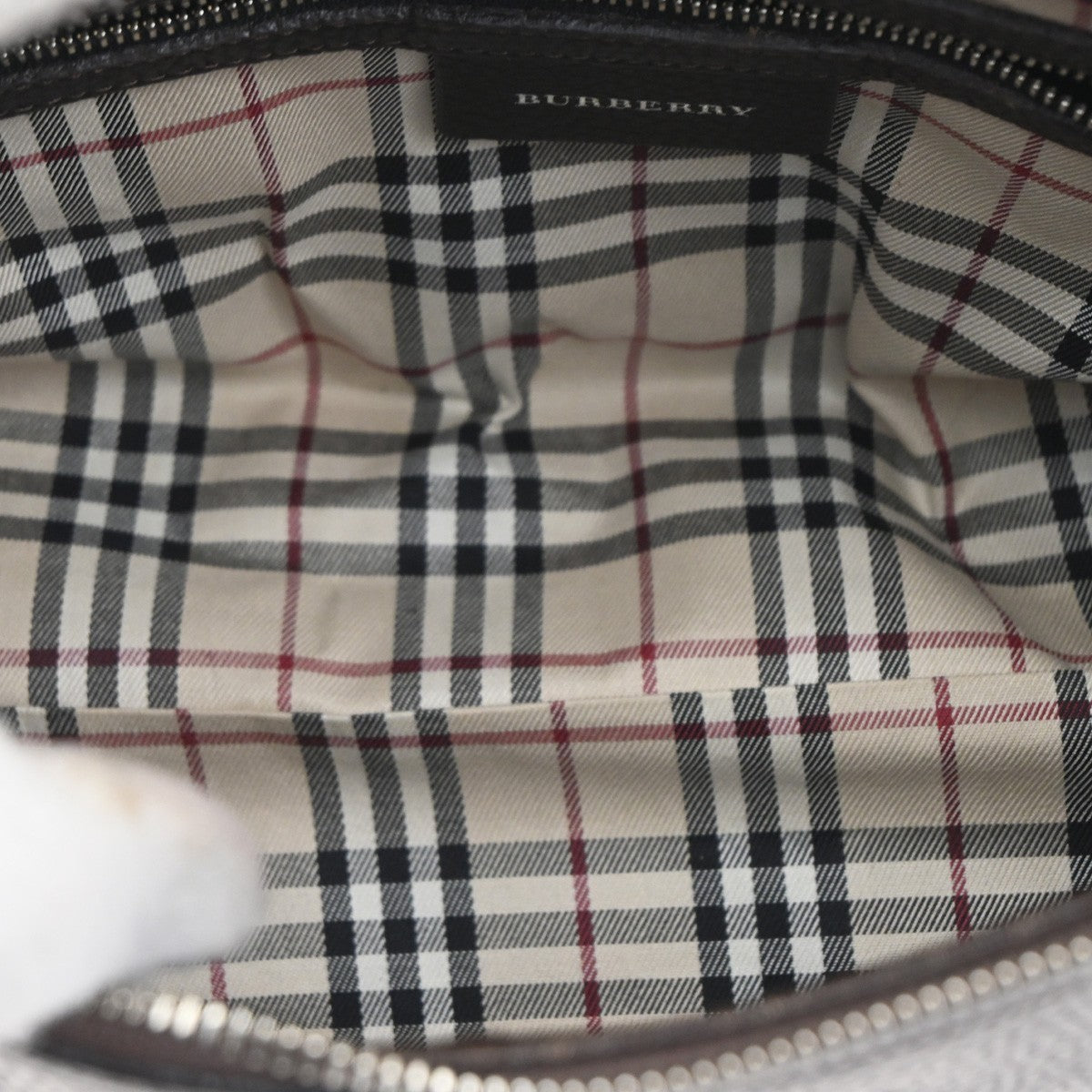 BURBERRY Logo Nova Check Shoulder Bag Leather Brown SHW 62CA380