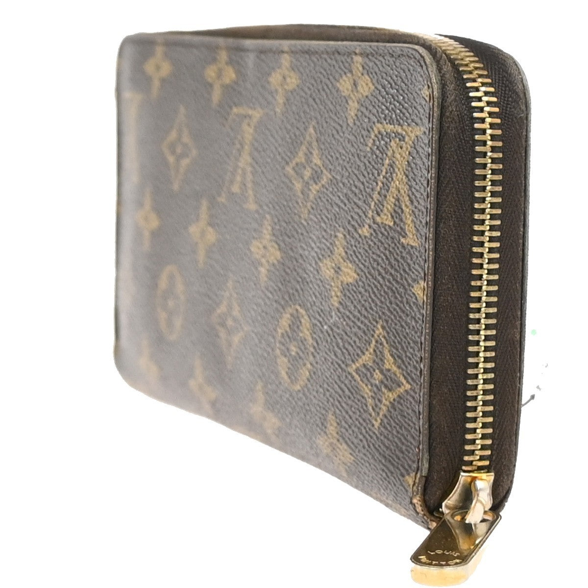 LOUIS VUITTON Logo Long Zippy Wallet Monogram leather Brown Spain M60017 04MA675