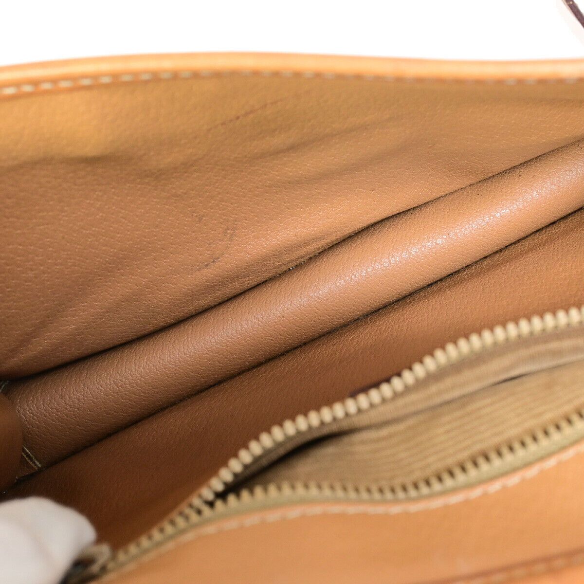 CELINE Logo Macadam Pattern Shoulder Tote Bag PVC Leather Brown GHW 62SJ014