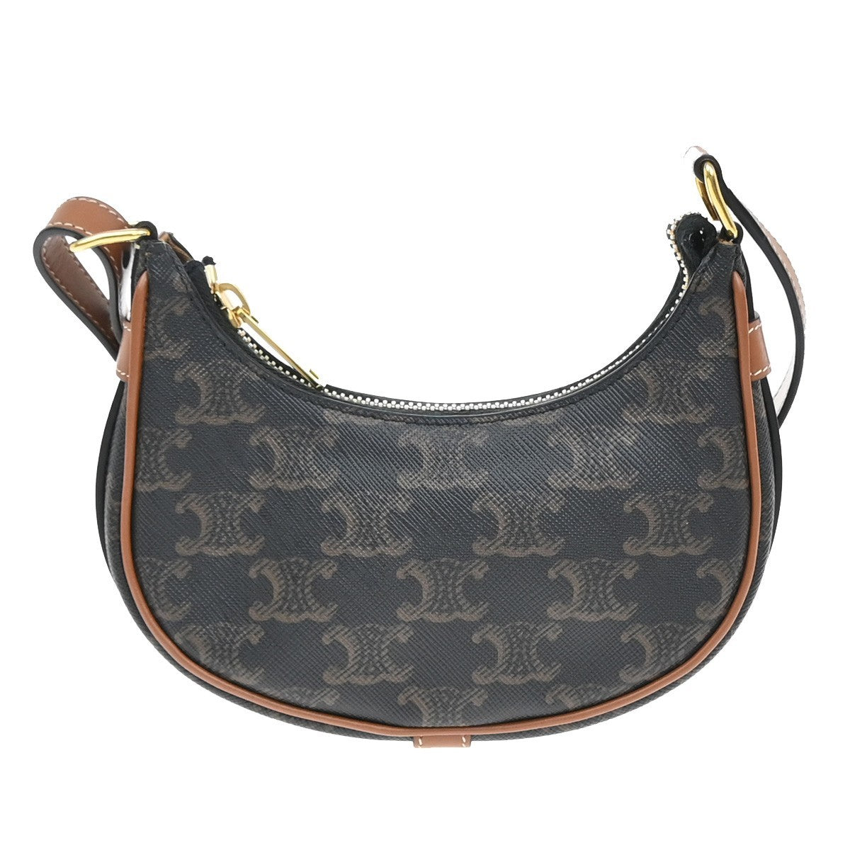 CELINE Logo Ava Mini Hand Tote Bag Triomphe Canvas Leather Italy 46RF828