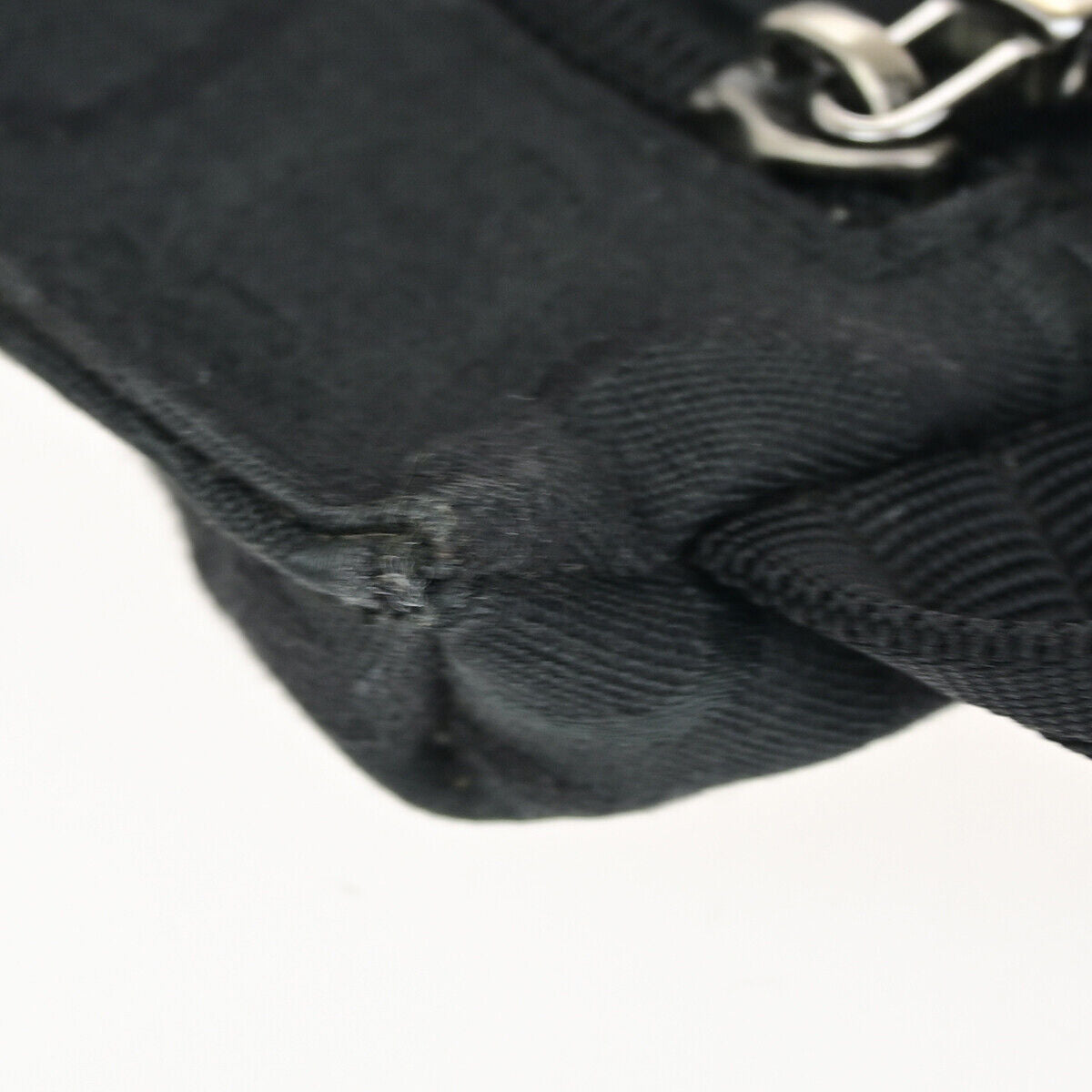 SALVATORE FERRAGAMO Logo Gancini Bum Bag Canvas Leather Black SHW Italy 05YE727