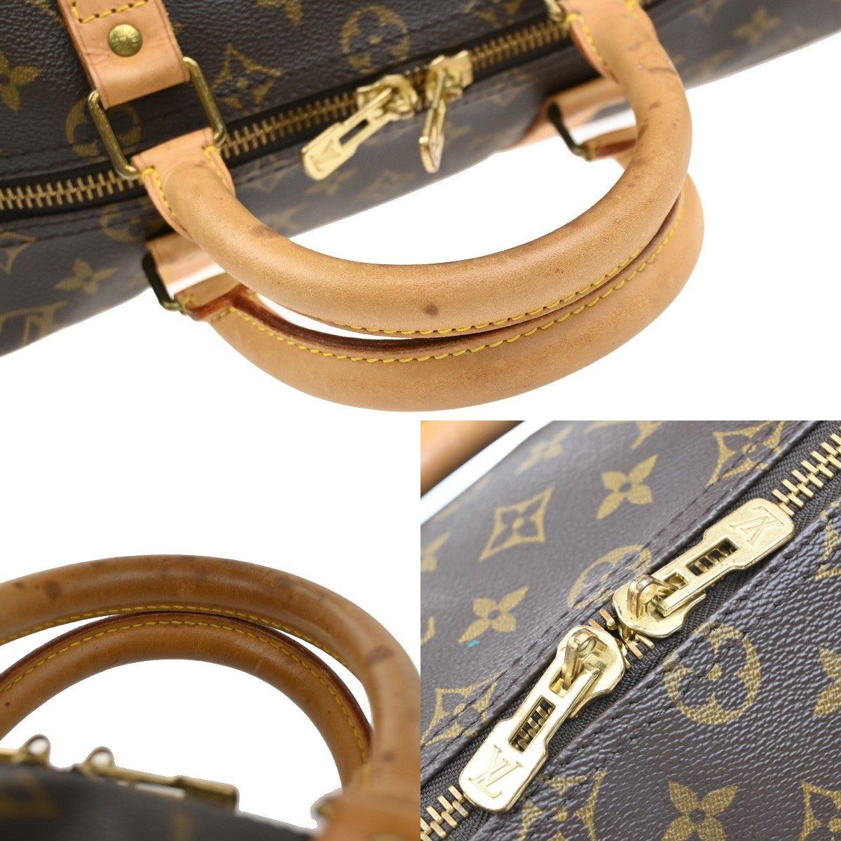 LOUIS VUITTON Keepall 50 Travel Hand Bag Monogram Leather Brown M41426 77KB300