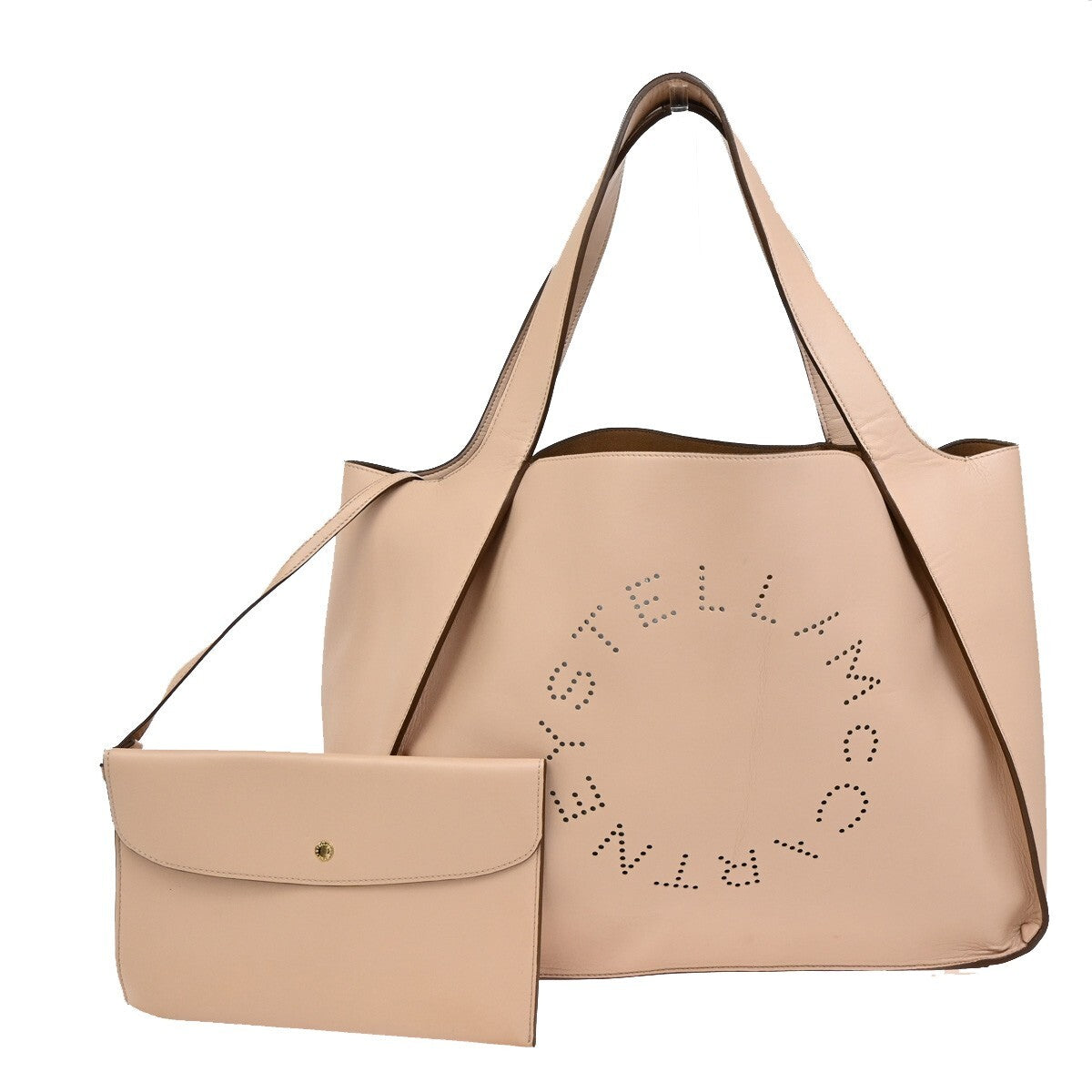 Stella McCartney Logo Shoulder Tote Bag Eco Alter Nappa Pinkbeige Italy 36FB691