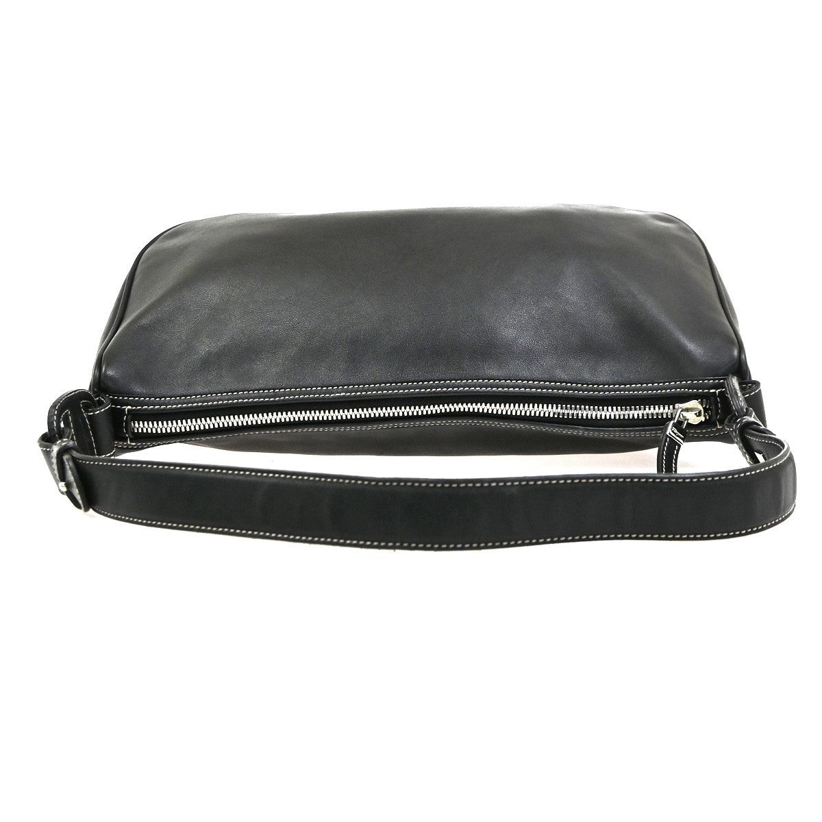 SALVATORE FERRAGAMO Logo Vara Shoulder Bag Leather Black SHW Italy 02MA690