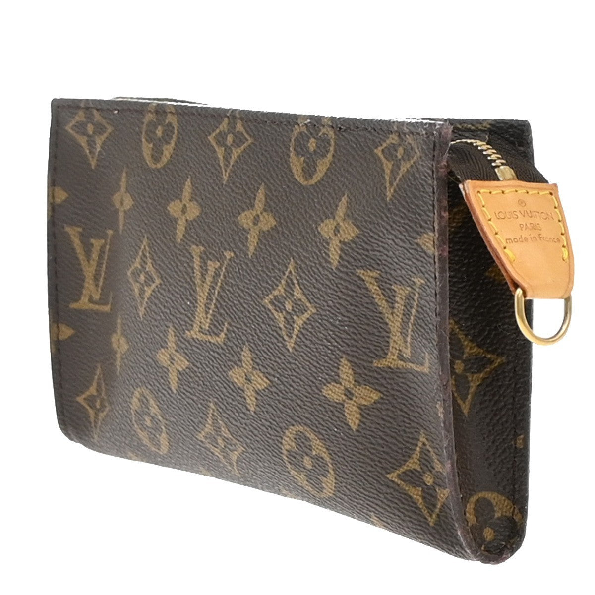 LOUIS VUITTON Logo BUCKET GM Pouch Bag Monogram Leather Brown France 02KB407