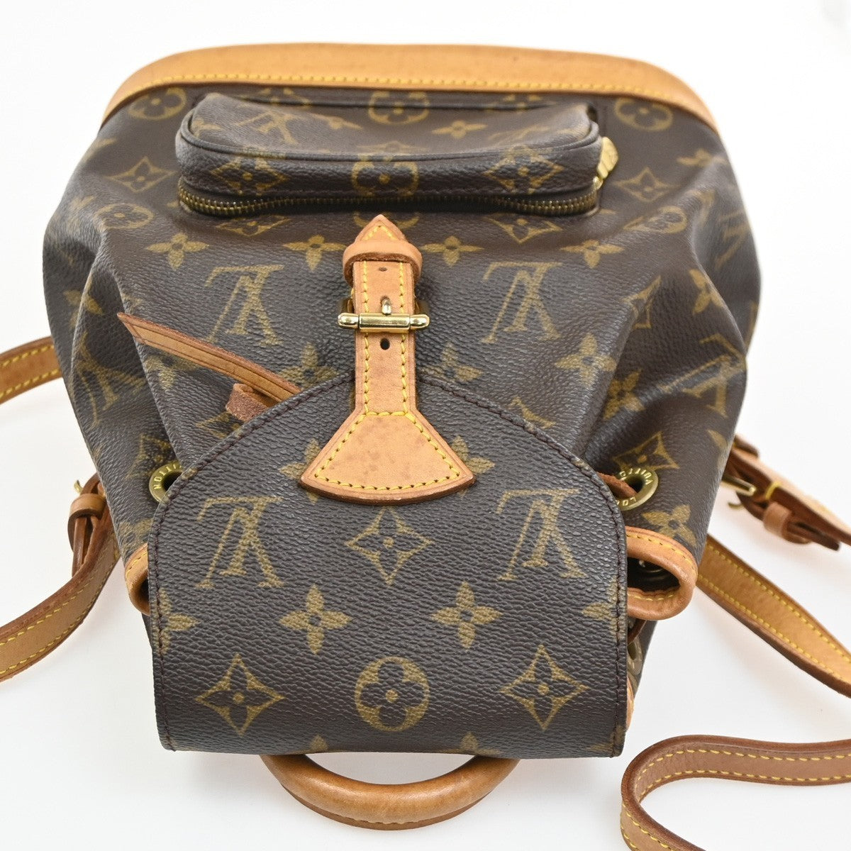 LOUIS VUITTON Mini Montsouris Backpack Bag Monogram Leather Brown M51137 43PA131