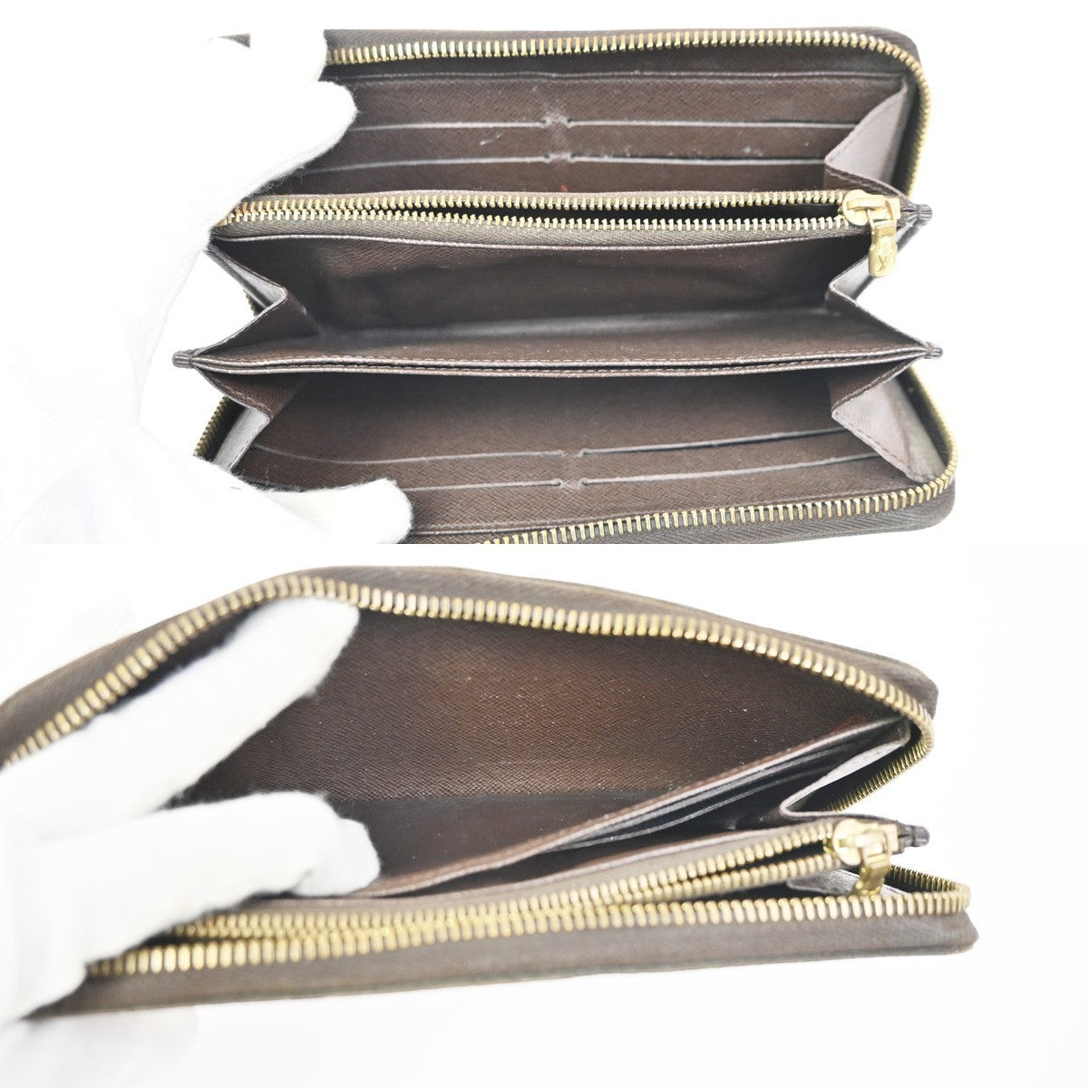 LOUIS VUITTON Zippy Wallet Zip Around Wallet Damier Ebene Brown N60015 09KC304