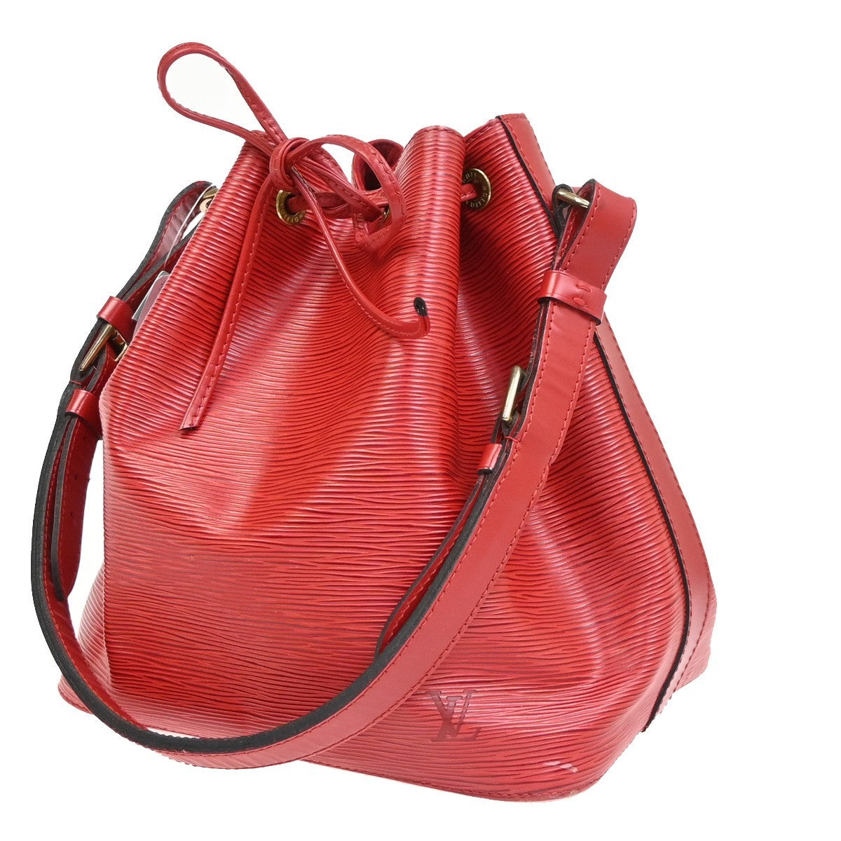 LOUIS VUITTON Petit Noe Drawstring Shoulder Bag Epi Leather Red M44107 70PA054